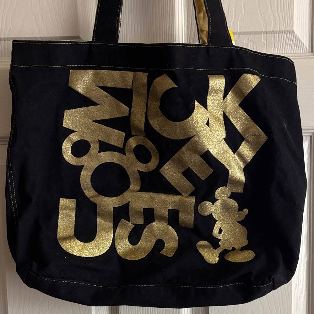 Disney Black Tote with Gold Mickey Design